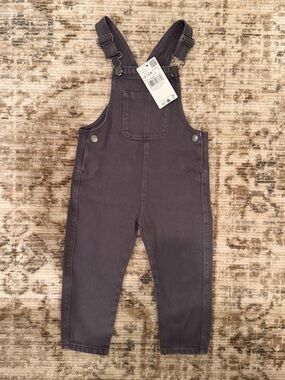Mango Kids Gray Overalls with Front Pocket